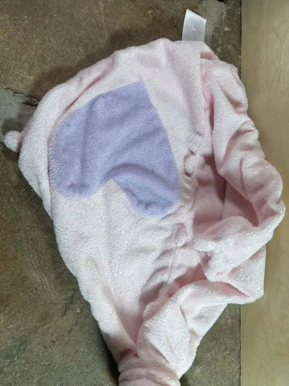 Angel Dear pink unicorn lovey Purple Heart knotted